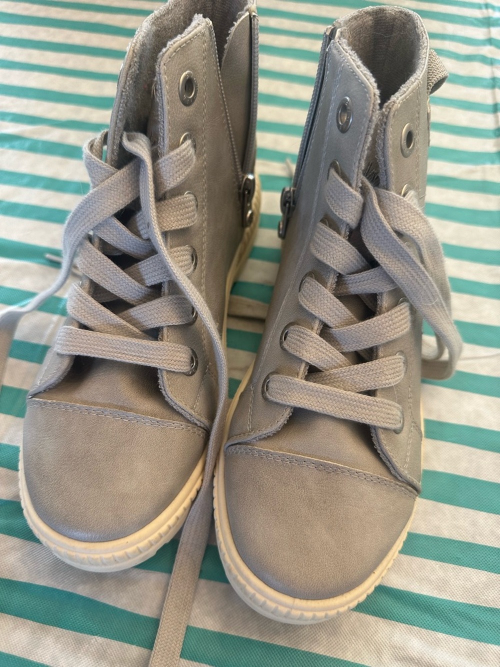 Girls size two Blowfish Forever High Top Gray Boots